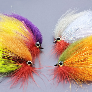 Grande mouchette streamer 6,9 pouces 4/0, coulante, imitation poisson-appât, nouée à la main, pour la pêche à la mouche au brochet, au musky, au bar et au cabillaud - Product Image 2