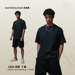 2025 primavera/estate nuova t-shirt sportiva 230G ad asciugatura rapida da uomo a manica corta ampia con ago stretto e freddo t-shirt di alta qualità - Product Image 1