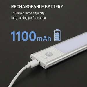 Smart PIR Motion <b>Sensor</b> <b>LED</b> Cabinet <b>Light</b> Aluminum Alloy Rechargeable Under Counter <b>Light</b> With Type-C Charging - Product Image 6