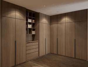 Nuevo Armario Empotrado de Lujo Moderno en Madera de Nogal, Sistema de Armario Personalizado para Dormitorio con Área de Colgado con LED y Puertas de Cierre Suave - Product Image 4