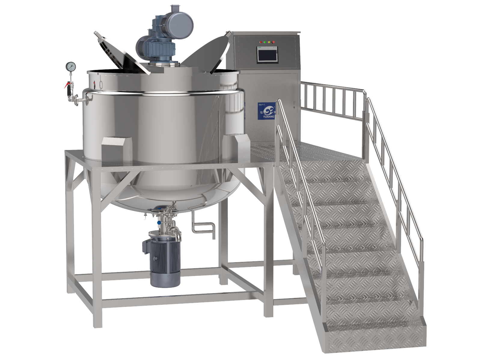 APVO small Lab vacuum homogenizer machine high viscosity cream vacuum emulsifying mixer tank