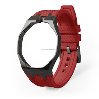 Boîtier de montre professionnel de luxe OEM/ODM en acier inoxydable avec bracelet en caoutchouc FKM à motif sergé compatible S-watch X pour Pocket