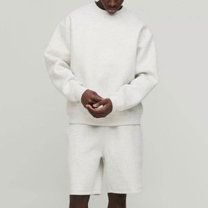 Ensemble sweat-shirt à capuche et short en molleton 100% coton pour homme, style décontracté automne, 300g - Product Image 1