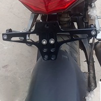 Soporte Universal de Aluminio CNC para Matrícula de Motocicleta con Luz Trasera y Luces Intermitentes