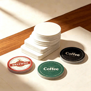 Posavasos de Papel con Diseño de Café Personalizado, Absorbentes, Impresos, para Cafetería, Bar - Product Image 3