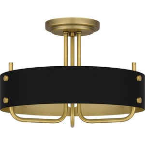 Plafonnier circulaire moderne en métal noir et verre givré |   Éclairage élégant pour les zones de loisirs des hôtels et les espaces de bureau - Product Image 2