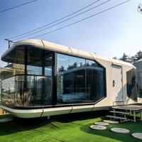 Lodge de camping haut de gamme, résidence modulaire préfabriquée en acier, pod de vie intelligent populaire mondial, maison capsule spatiale de luxe
