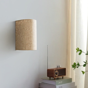 Lámpara de pared con pantalla de tela, luz LED E27, control de interruptor, dormitorio, pasillo, estilo nórdico - Product Image 2