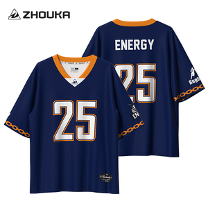 Maglia Personalizzata OEM <span class=keywords><strong>Slim</strong></span> Fit per Rugby e Calcio, Oversize in Rete con Motivi Retrò dei Giocatori, Maglietta Vuota per Football Americano - Product Image 1