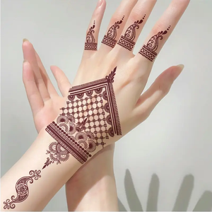 Tatuaje Temporal de Henna Marrón de Moda 2025 <span class=keywords><strong>para</strong></span> Mujer, Adhesivo Sexy <span class=keywords><strong>para</strong></span> Boda Mehndi, Encaje, Transferencia de Agua, <span class=keywords><strong>para</strong></span> Mano y <span class=keywords><strong>Muñeca</strong></span> - Product Image 3