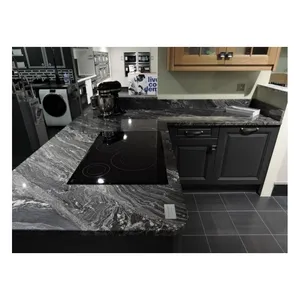 Luxury Black and Gold Polished Glazed Marble Floor Tiles Glossy Surface Slabs for Living Room Dining Room and Bedroom