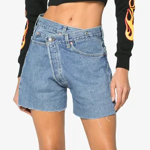 2021 New Women's Sexy Low Waist Thong Elastic Denim Jeans Shorts Hole