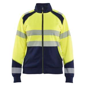 BLAKLADER - 350825283389L Sudadera de mujer Hi-Vis con cremallera Hi-vis Amarillo/Azul Marino-EAN 7330509933442 ROPA DE TRABAJO DE 2017 - Product Image 1