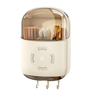 Support mural pour baguettes avec couvercle, porte-couverts rond suspendu, boîte de rangement multifonctionnelle pour la cuisine, pour usage domestique - Product Image 3