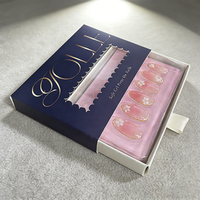 Boîte d'emballage pour faux ongles avec logo personnalisé, boîte de rangement pour faux ongles à étiquette privée, emballage de luxe pour nail art