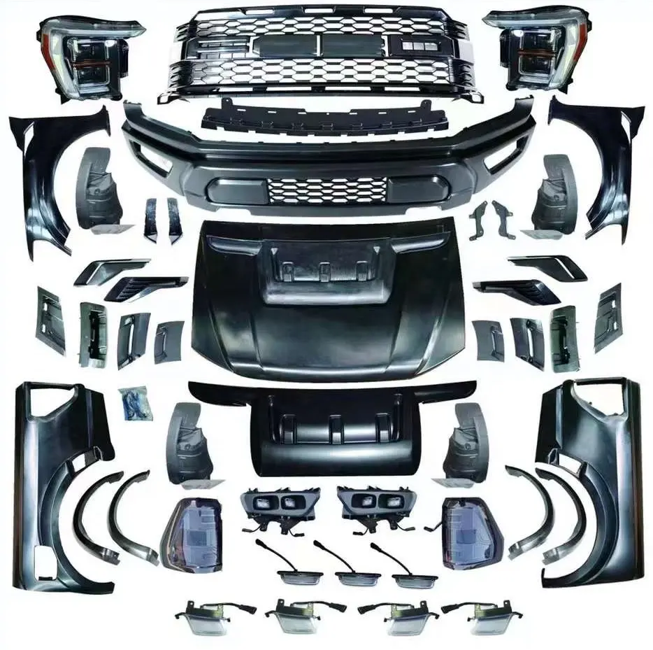 Pabrik langsung Full Bodykit untuk 12-21 Ford Ranger Facelift untuk F150 Raptor Headlamp lampu belakang Hood Fender Grille Bumper