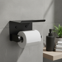 Porte-serviettes mural carré moderne en acier inoxydable avec étagère pour téléphone Garantie 1 an