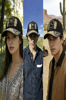 Gorra de Béisbol Unisex con Logo 3D de Metal Estilo Occidental, Estampado en Serigrafía, Cierre a Presión, Moderna, de Mezclilla, Lona, Jersey y Malla para Exteriores