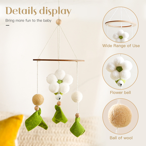 <span class=keywords><strong>Mobile</strong></span> musical <span class=keywords><strong>pour</strong></span> berceau en feutre, vente en gros, avec jouets suspendus mignons, motif abeille et fleur, style bohème, décoration de chambre d'enfant, jouet apaisant - Product Image 5