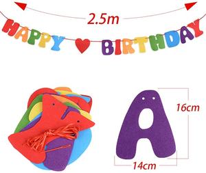 Bannière de joyeux <span class=keywords><strong>anniversaire</strong></span> en feutre arc-en-ciel pour la décoration de fête d'<span class=keywords><strong>anniversaire</strong></span> - Product Image 3