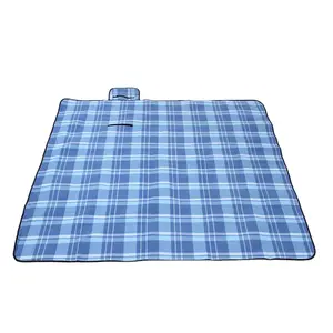 Travel outdoor picnic roll oxford waterproof nylon foldable camping floor sleeping mat Gingham square hiking Blanket beach mat
