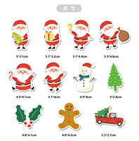 56 pièces de papier wafer de Noël, dessins animés, Père Noël, bonhomme de neige collant, papier de riz, qualité alimentaire, décoration de desserts pour la pâtisserie
