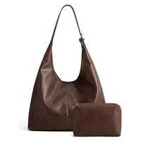 Sacs Hobo Personnalisés pour Femmes, Sacs à Bandoulière Souples en Cuir Végétalien, Sacs à Main Souples pour Dames, Ensemble de Sacs Fourre-Tout avec Pochette