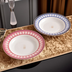 Wholesale 28-pcs Tessellation Geometric Pattern Porcelain Bone China Dinnerware <b>Sets</b> Dishwasher Safe Utensils Kit-Plant Design - Product Image 3