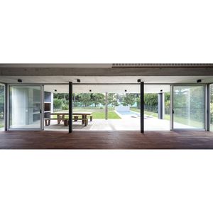 Villa moderne à ossature légère en acier, design extérieur avec base en béton et revêtement noir pour usage résidentiel - Product Image 5