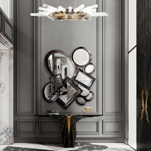 <span class=keywords><strong>Console</strong></span> <span class=keywords><strong>En</strong></span> or De luxe italienne avec Miroir, borne d'arcade <span class=keywords><strong>En</strong></span> marbre, Table moderne, modèle italien avec Miroir - Product Image 3