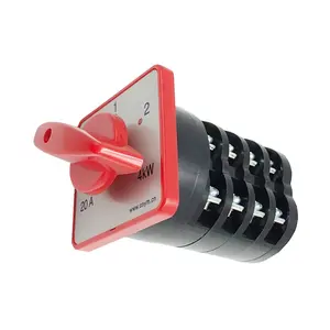 Interruptor giratorio de 3 posiciones HZ5 Series 20A 4 polos 4kw, Selector Universal de cambio, contacto plateado HZ5-20/4 M08