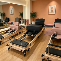 Matériel de fitness de luxe pliable en érable pour Pilates à domicile, avec cadre en bois massif et résistance réglable, lit de yoga