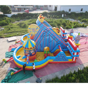 Castillo Inflable con Tobogán Acuático y Pista de Obstáculos, Temática de Circo, para Niños y Adultos - Product Image 3