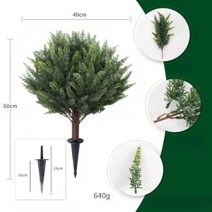 Plante artificielle, cyprès topiaire <span class=keywords><strong>en</strong></span> boule, petit arbre bonsaï, plantes artificielles pour la décoration intérieure et extérieure de la maison <span class=keywords><strong>en</strong></span> pots - Product Image 4