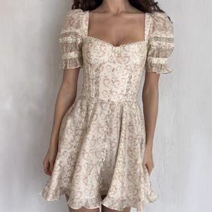 strapless open back dress Princess Short Blue Stain Homecoming Dress with Bow A Line Corset Mini Party Dress COCOMELODY CS0944, Light Blue main image 0