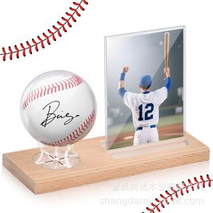 Expositor cuadrado de madera simple para pelotas de béisbol, soporte para exhibir pelotas de softbol y golf, expositor para colección de pelotas de ping pong firmadas - Product Image 2
