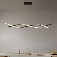 Luxe nordique moderne LED éclairage linéaire longue forme d'onde suspension salle à manger Bar cuisine îlot fournisseur