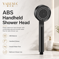 Pommeau de douche à main en ABS noir, en plastique, avec raccord fileté standard, vente en gros d'usine, OEM, ODM