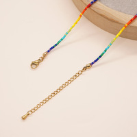 Kalung manik-manik Bohemian Go2boho warna-warni Choker mata jahat mode wanita perhiasan desainer Boho buatan tangan Miyuki kalung manik-manik