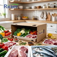 Carton ondulé robuste enduit de cire pour le transport de viande et de volaille congelées, emballage étanche pour la chaîne du froid, empilable pour congélateur