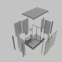 Toilette mobile de luxe portable avec séparation sec-humide, conteneur sanitaire préfabriqué, salle de bain, toilette