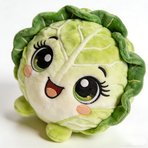 Cojín de peluche personalizado, pequeño, redondeado, verde claro, con pies de felpa en la parte inferior, ultra suave, esponjoso, aterciopelado, con diseño de hojas de vegetales. - Product Image 4