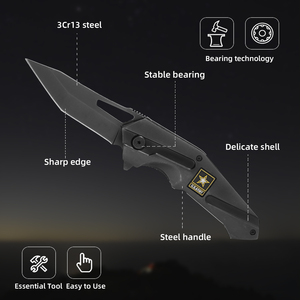 Cuchillo de Bolsillo Plegable Profesional para Camping HL Survival Tools con Hoja de Acero Inoxidable y Mango con Recubrimiento - Product Image 4