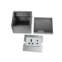 YEBOND ZDR-110B CE Enchufe de Suelo Empotrado Industrial Plateado Invisible de Acero Inoxidable CAT6 10A de 2 Tomas Horizontal