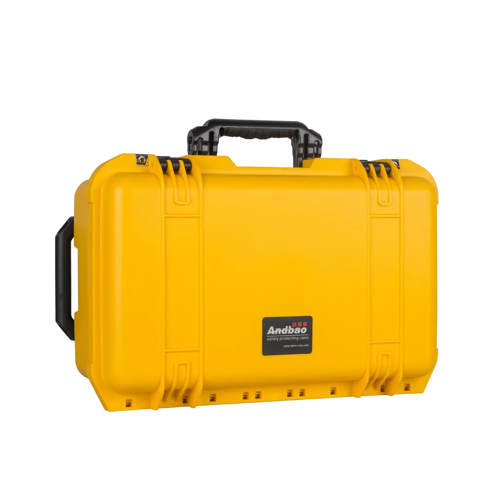 Waterproof rugged camera equipment storage plastic case with handle