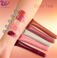 Gloss à lèvres végétalien hydratant et repulpant à l'huile de peptides, haute brillance, longue tenue, marque privée, vente en gros