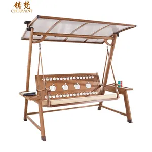 Columpio de Patio, Silla Mecedora de Aluminio para Jardín, Columpio de Tres Plazas, Sofá <span class=keywords><strong>Colgante</strong></span> Moderno, Silla de Descanso para Exteriores, Columpio para Adultos - Product Image 2