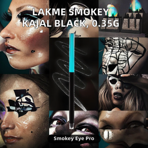 Lápiz Delineador de Ojos LAKME 9-5 para Smokey Kajal, Negro, 0.35g, Pigmento 2 Veces Más Intenso, Fórmula a Prueba de Manchas, Resistente al Agua y de Larga Duración - Product Image 2