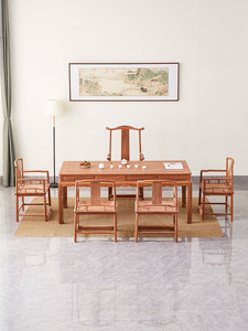 Mesa de Té Rectangular de Madera Maciza de Sándalo, Estilo Chino Moderno, con Unión de Mortaja y Espiga, Diseño Grande con Motivo de Frutas para THX-CZ-Y063-2 - Product Image 3