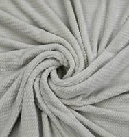Couverture polaire en flanelle 100 % polyester, texture gaufrée nid d'abeille crème ivoire pour canapé, lit et textiles de maison – Vente en gros